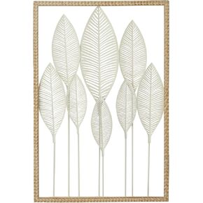 Deco 79 Metal Leaf Home Wall Decor Tall Cut-Out Wall Sculpture with Intricate Laser Cut Designs, Wall Art 59" x 1" x 37", Bronze in Kuwait