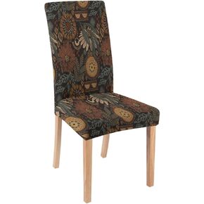 William Morris Chair Covers Set of 2 Vintage Floral Stretchy Parson Chair Slipcovers for Dining Room Chair Seat Covers Brown Orange Boho Botanical Chair Protectors for Party Soft Polyester in Kuwait