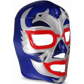 DOS Caras Adult Lucha Libre Wrestling Mask (pro-fit) Costume Wear - Blue/Grey in Kuwait
