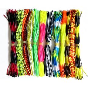 Silicone Spinnerbait Skirts,12 Bundles DIY Bass Fishing Jig Lures 50 Strands Rubber Skirts for Spinnerbaits Buzzbaits Spoon Blade Squid Jig Replacement Skirt in Kuwait