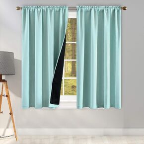 KEQIAOSUOCAI Navy Blue 100 Blackout Curtains for Bedroom - Thermal Insulated Energy Saving Double Layer Lined Curtains for Living Room(42 W x 63 L 2 Panels) in Kuwait