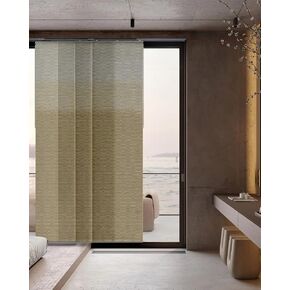 GoDear Design Adjustable Vertical Blinds for Windows, Panel Track Blinds for Sliding Closet Doors, Extendable Track from 45.8" to 86" W, Trimmable Panel Curtains Up to 96" H, Ocean in Kuwait