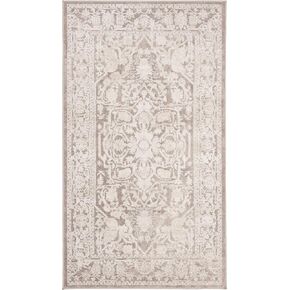 SAFAVIEH Reflection Collection Area Rug - 6'7" Round, Creme & Ivory, Boho Tribal Distressed Design, Non-Shedding & Easy Care, Ideal for High Traffic Areas in Living Room, Bedroom (RFT665D) in Kuwait