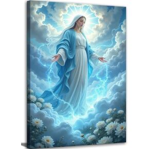 Mexico Our Lady of Guadalupe Portrait Canvas Wall Art Decor Religious Catholic Poster Prints Picture for Altar Living Room Bedroom Decoration,Lamina enmarcada de Nuestra Señora de Guadalupe in Kuwait