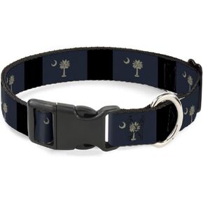 Buckle-Down Plastic Clip Collar - South Carolina Flag Distressed/Black - 1" Wide - Fits 11-17" Neck - Medium in Kuwait