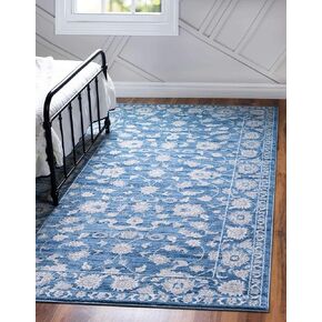 Unique Loom Boston Collection Area Rug - Floral (7' 10" Round, Gray/ Ivory) in Kuwait