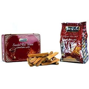 Hemani Sandal Oil Wood Box - 1000g - Sticks - 100% Natural Sandalwood Incense Sticks- Perfect for Prayer, Namaz, Ceremony, Meditation, Relaxation, Religion - Great as a Gift/Home Use - Aromatherapy in Kuwait