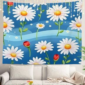 Shrahala Japanese Illustration Wall Tapestry, Blue Ocean Plain Paisley Navajo Teal Wall Hanging Large Tapestry Decoration Polyester Fiber White Hem Around for Dorm Room Bedroom 59.1 x 39.4 in in Kuwait
