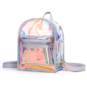 حقيبة كتف نسائية ثلاثية الأبعاد معدنية كاجوال Daypack باللون الفضي in Kuwait