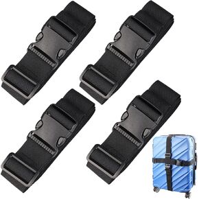MAGARROW 1.5-Inch Luggage Straps Buckle Packing Strap Adjustable Belts Suitcase Secure Accessory for Travel (Black, 1.5'' x 78") in Kuwait