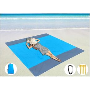 Beach Blanket, Beach Blanket Waterproof Sandproof,Waterproof Picnic Blanket for Travel, Camping, Hiking, Picnic,Music Festivals (Blue/Grey(79"x55")) in Kuwait