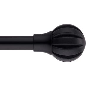 3/4'' Standard Decorative Window Curtain Rod，Adjustable 28 to 48 inch，Heavy Duty Curtain Rods for Windows，Black, 28-48'' in Kuwait