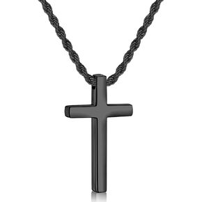 Fiusem Cross Necklace for Men, Cross Pendant Necklace and Cross Chain for Men and Boys, Stainless Steel Mens Cross Necklace 16-28 Inch in Kuwait