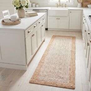 SAFAVIEH Natural Fiber Collection Accent Rug - 3' x 5', Natural & Ivory, Handmade Farmhouse Boho Coastal Rustic Jute, Ideal for High Traffic Areas in Entryway, Living Room, Bedroom (NF885B) in Kuwait