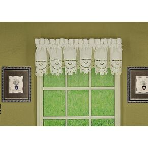 Today's Curtain Imperial Classic Drawn Cutwork Window Tier 24", White, 70" W x 24" L in Kuwait