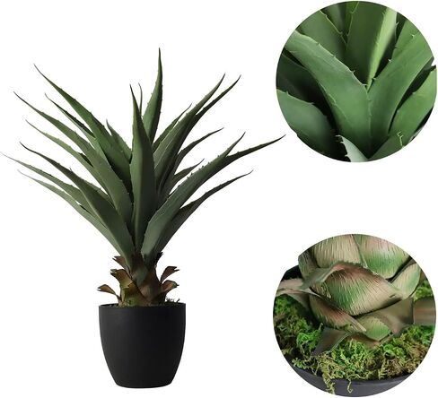 نبات الثعبان Sansevieria مقاس 27 بوصة - صبار صناعي - لون أخضر - مع أصيص - من نبات مومو in Kuwait