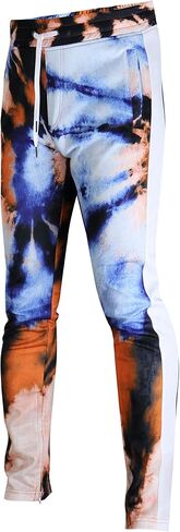 SCREENSHOT-P11005 Mens Hip Hop Premium Slim Fit Track Pants - Athletic Jogger Animal Tiger Pattern Color Block Print Bottoms-Black/Zebra-2XLarge in Kuwait