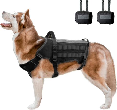 Tactical Dog Vest No Pulling Reflective and Top Handle. Tactical Dog Harness with Pouches Military Molle Style. Top Loop Panel On Top for Patches. K9 Working Dog Vest Easy Control Dog (Small, Purple) in Kuwait
