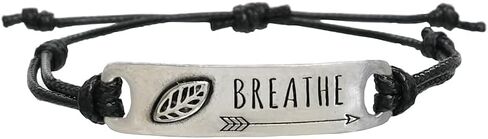 Shag Wear Women's Pewter Engraved Adjustable Cord Bracelet Woodland Outdoor Inspire Life Collection in Kuwait