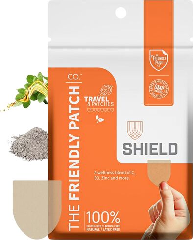 The Friendly Patch Shield Patch - D3, C & Zinc Patches - Wellness Patches Travel 8 Pack WERCSmart Certified to Ensure Formulation Ingredients and Consumer Safety Compliance in Kuwait