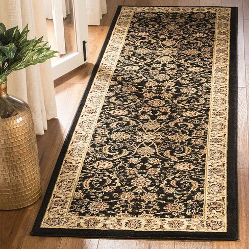 SAFAVIEH Lyndhurst Collection Area Rug - 6' x 9', Black & Ivory, Traditional Oriental Design, Non-Shedding & Easy Care, Ideal for High Traffic Areas in Living Room, Bedroom (LNH219A) in Kuwait