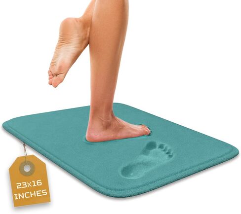 Luxury Bathroom Rugs Set 5 Piece - Memory Foam Bath Mat Set, Toilet Rug Set. Strong Absorbent, Non-Slip, Ultra Soft, Easy to Clean, Aqua Teal in Kuwait
