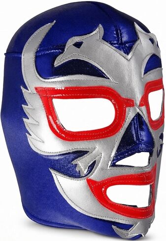 DOS Caras Adult Lucha Libre Wrestling Mask (pro-fit) Costume Wear - Blue/Grey in Kuwait