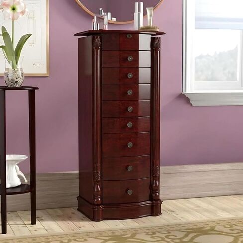 Hives and Honey - Roman Jewelry Armoire - Locking Jewelry Storage Organizer, Black in Kuwait
