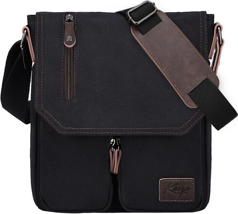 Kasqo Small Messenger Bag, 11" Vintage Canvas Shoulder Crossbody Bags for Men Women in Kuwait