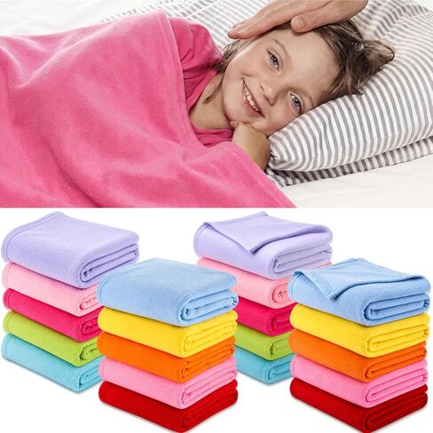 Oudain 20 Pieces Daycare Cot Blankets Preschool Cot Blankets Children's Nap Blanket Daycare Cot Rest Time Blanket White Cot Blankets Bulk Polar Fleece Blanket for Kids and Toddles, 36 x 58 inch in Kuwait