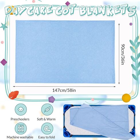 Oudain 20 Pieces Daycare Cot Blankets Preschool Cot Blankets Children's Nap Blanket Daycare Cot Rest Time Blanket White Cot Blankets Bulk Polar Fleece Blanket for Kids and Toddles, 36 x 58 inch in Kuwait