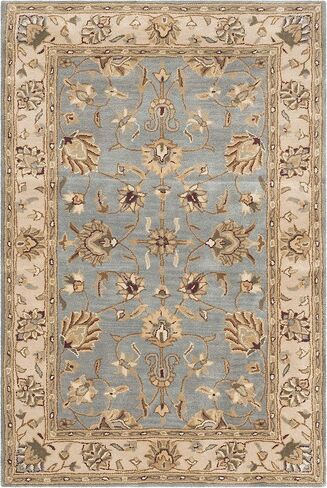 سجادة منطقة Safavieh Royalty Collection - 12.7 سم × 17.78 سم، أزرق وبيج، صوف شرقي تقليدي مصنوع يدويًا، مثالي للمناطق ذات حركة المرور العالية في غرفة المعيشة وغرفة النوم (ROY343B) in Kuwait