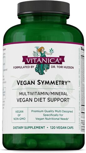 Vitanica Vegan Symmetry، فيتامينات نباتية متعددة غير معدلة وراثيًا للنساء، خالية من الحديد، خالية من الغلوتين، 120 كبسولة in Kuwait