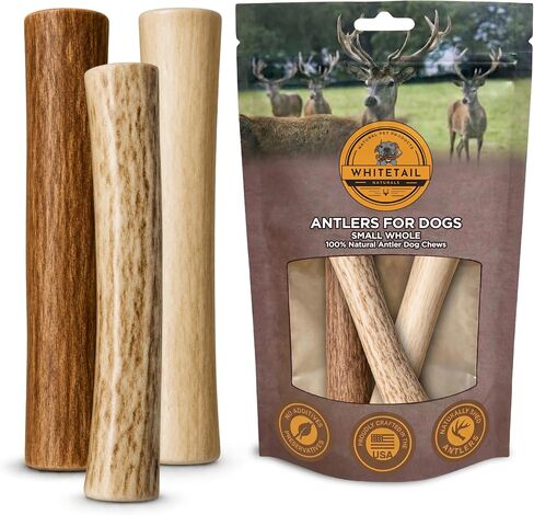 WhiteTail Naturals - قرون الغزلان للكلاب الكبيرة (عبوتان - جامبو XXL) مضغ طبيعي بالكامل للكلاب - تساقط بشكل طبيعي، عظمة مضغ طويلة الأمد، صُنعت في الولايات المتحدة الأمريكية in Kuwait