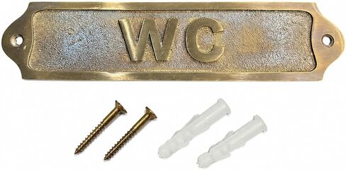 CLEENTABLE Sam Star Brass Metal Door Sign Plaques|Antique Finish|Easy DIY Installation Plaques|Best Home Decor Plaques|Plaques for Gents, Ladies, Office, Laundry, Restroom, Pull, Parking (WASHROOM) in Kuwait