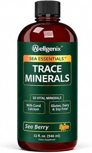 Wellgenix Sea Essentials فيتامين سائل كالسيوم مرجاني عالي الامتصاص - مكمل غذائي متعدد الفيتامينات - نكهة توت البحر - 32 أونصة سائلة (5) in Kuwait