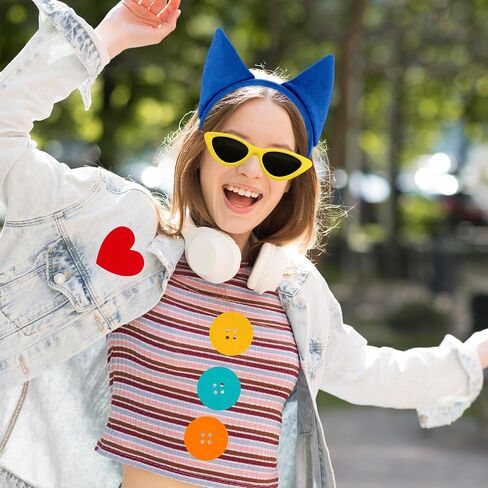 Blue Cat Ears Headband Cat Tail Set Yellow Glasses Heart Sticker Adult Kids Christmas Halloween Costume Party Accessories in Kuwait