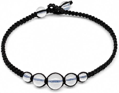 CCBFY Opal Moonstone Anklet Bracelet Braided Woven Wax Cord Adjustable Anklet for Men Women in Kuwait