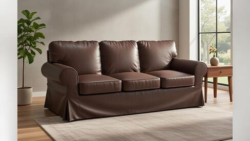 The Ektorp 3 Seat Sofa Cover Replacement Is Custom Made Compatible for IKea Ektorp Sofa Cover, an Ektorp Sofa Slipcover Replacement (New Black PU Leather) in Kuwait