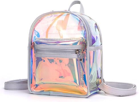 حقيبة كتف نسائية ثلاثية الأبعاد معدنية كاجوال Daypack باللون الفضي in Kuwait