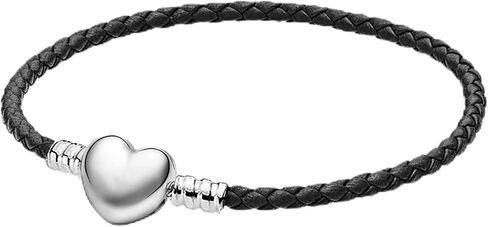 JMQJewelry القلب مضفر الأحمر الأسود الجلود سوار سلسلة Charm Charms ل أساور مجوهرات 16 18 20 سنتيمتر أمي زوجة شقيقة مجوهرات in Kuwait