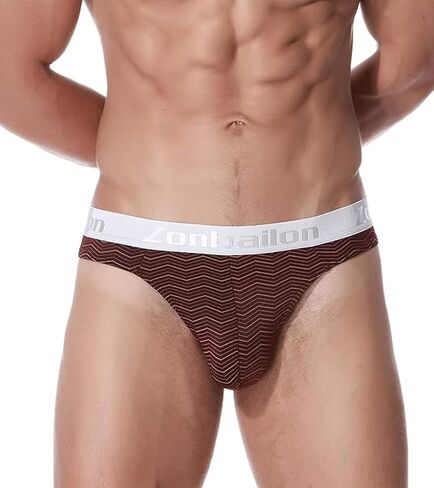 JINSHI Men's Stripe Low Rise Thongs & G-String, Stretch Bulge Pouch T-Back, Sexy Bikini Butt-Flaunting Male Underwear in Kuwait