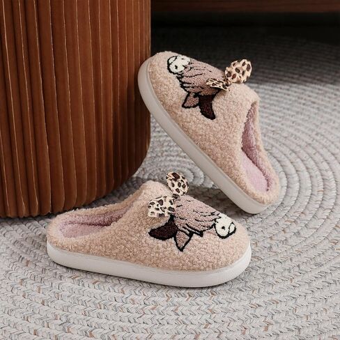 Cowboy Cowgirl Hat Slippers For Women Men Smile Face Slipper Plush Comfy Retro Preppy Slippers Warm Fuzzy House Shoes in Kuwait