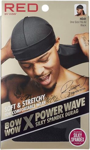 KISS Red Bow Wow X Powerwave Supreme Compression Durag, Stretchy Spandex for Comfort Wearing in Kuwait