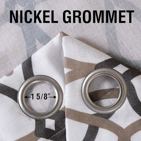 H.VERSAILTEX Linen Curtain 84 Inch Length 2 Panels Linen Sheer Curtains Textured Flax Window Curtain Draps for Living Room, Privacy Modern Printed Grommet Curtains Geometric Taupe/Red in Kuwait