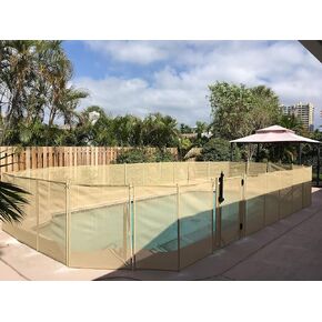 WaterWarden 4' Pool Gate Bundle with 4' x 12' Pool Safety Fence, Self-Closing Removable Pool Door, Easy DIY Installation in Kuwait