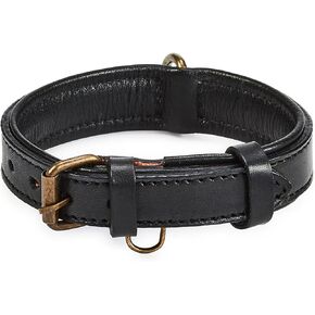 Real Leather Dog Collar Padded Soft Interiors with Premium Vintage Look Handcrafted Heavy Duty with Tag Ring for Small Medium and Large Pets (Small (1" Wide for 10.75" - 13.75" Neck), Oxblood) in Kuwait