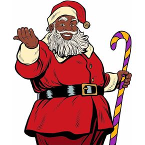 African American Christmas Black Santa Window Clings - Black Santa Claus Holiday Home Decorations Decal in Kuwait