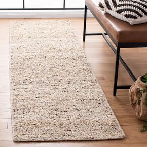 SAFAVIEH Natura Collection Runner Rug - 2'3" x 8', Ivory, Handmade Wool, Ideal for High Traffic Areas in Living Room, Bedroom (NAT263A) in Kuwait
