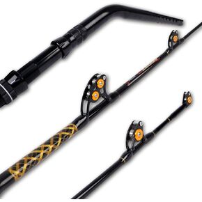 Fiblink Bent Butt Fishing Rod 2 Piece Saltwater Offshore Trolling Rod Big Game Deep Drop Rod Conventional Boat Fishing Pole (5'6"/6'/6'6",80-120lbs/120-200lbs) in Kuwait